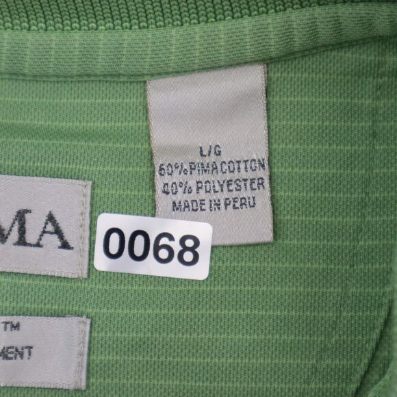 Tehama Shirt Mens L Green Polo Hangem dry Moisture Management Golf Cotton Blend - Picture 7 of 16